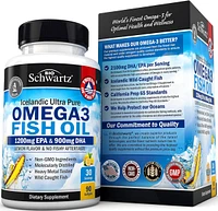 BioSchwartz Omega 3 Fish Oil Supplement - 1200mg Epa and 900mg Dha Fatty Acid Per Serving from Wild Caught Fish