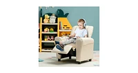 Children Pu Leather Recliner Chair with Front Footrest