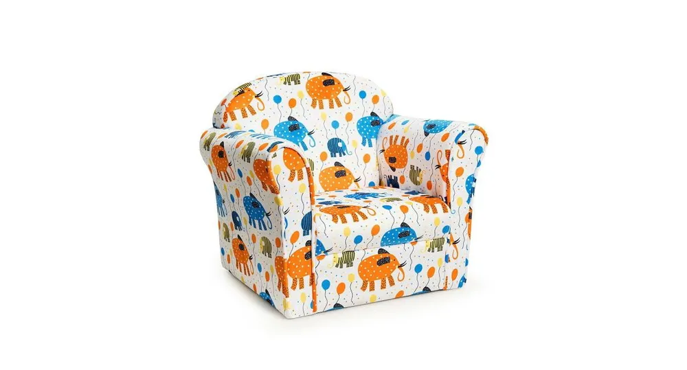 Kids Elephant Upholstered Sofa with Armrest