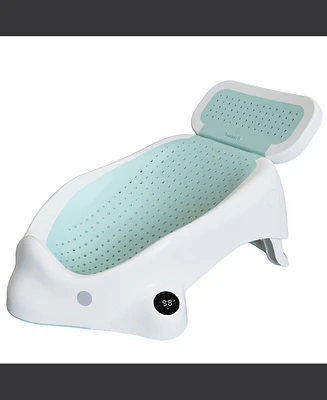 Jool Baby Baby Bather Bath Support with Thermometer for Bathtub or Sink (0-6 Months) Slip-Resistant & Ergonomic for Newborn (Aqua)