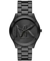 Michael Kors Women's Slim Runway Three-Hand Black Stainless Steel Watch 42mm