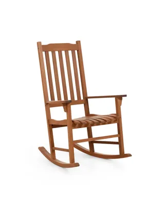Furniture of America 45" Solid Eucalyptus Wood Outdoor Patio Rocking Chair