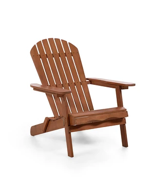 Furniture of America 35.5" Outdoor Eucalyptus Wood Folding Adirondrack Chair