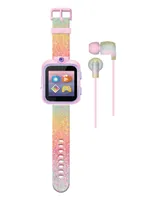 Playzoom Kids Rainbow Glitter Silicone Smartwatch 42mm Gift Set