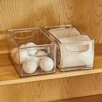 mDesign Plastic Bath Vanity Storage Organizer Bin with Handles, 8 Pack, Clear