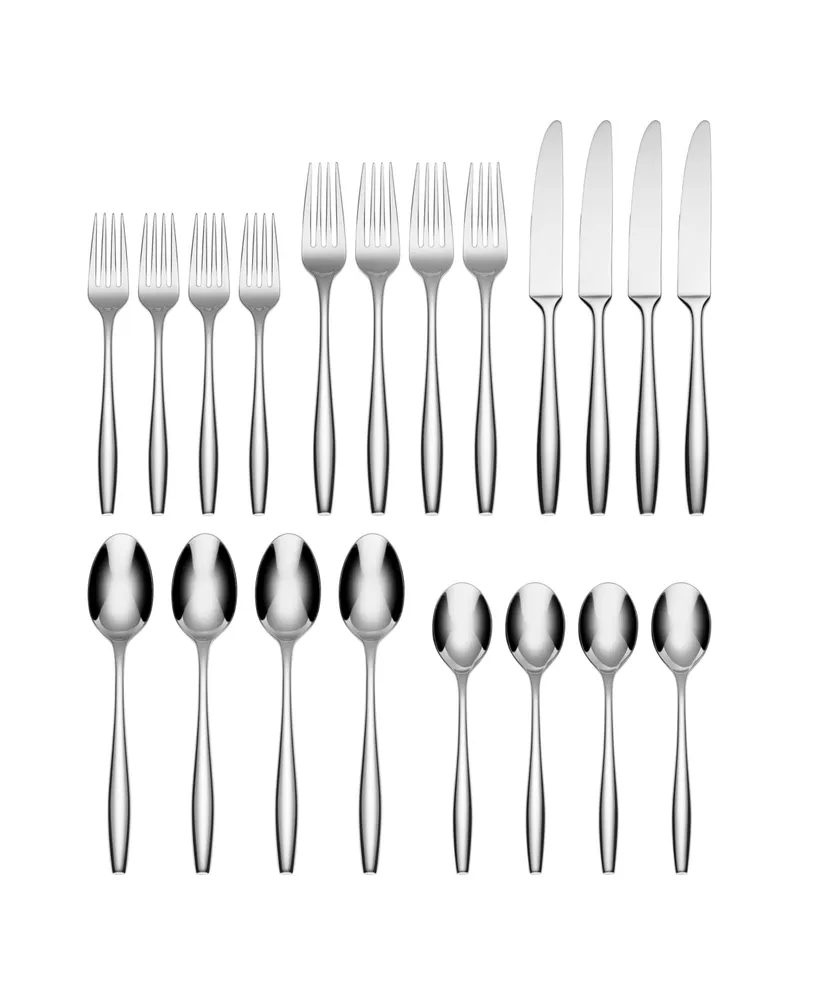 Cambridge Silversmiths Katerina Mirror 20 Piece 18/10 Stainless Steel Flatware Set, Service for 4