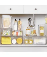 mDesign Plastic Stackable Kitchen Storage Organizer with Drawer - Pack