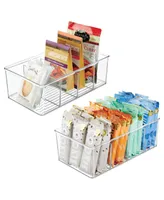mDesign Plastic 4-Section Divided Kitchen or Pantry Organizer Bin, Pack