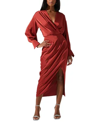 Astr the Label Women's Blouson-Sleeve Faux-Wrap Sadyra Dress