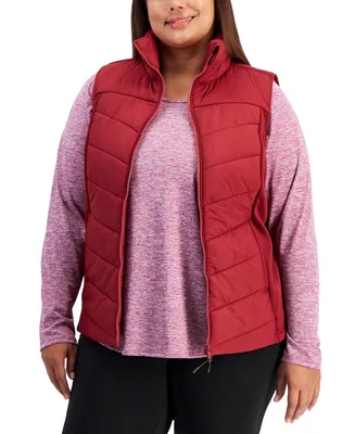 Id Ideology Plus Size Zip-Front Puffer Vest, Created for Macy's