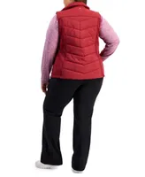 Id Ideology Plus Size Zip Front Puffer Vest Long Sleeve T Shirt Flex Stretch Active Yoga Pants Created For Macys