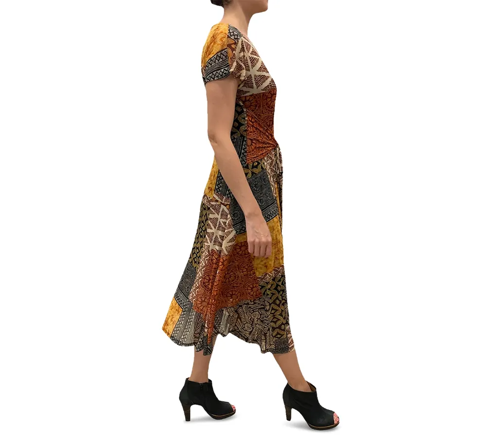 Robbie Bee Women's Printed Tie-Front Midi Dress