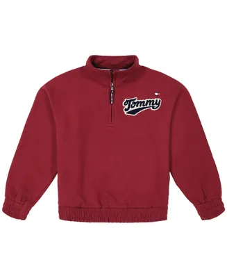 Tommy Hilfiger Big Girls Quarter Zip Fleece Sweatshirt
