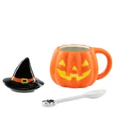 Mr. Halloween Lidded Mug with Spoon, Pumpkins