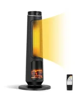 Costway 1500W Electric Space Heater Ptc Fast Heating Ceramic Heater 3D Realistic Flame