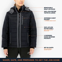 RefrigiWear Plus Size Pure-Soft Lightweight Insulated Jacket with Removable Hood