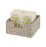 mDesign Woven Hyacinth Kitchen Basket Organizer with Handles - 8 Pack