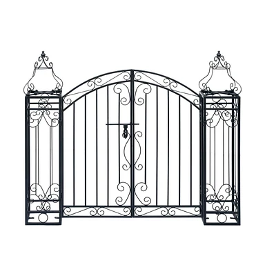 vidaXL Ornamental Garden Gate Wrought Iron 48"x8.1"x39.4"