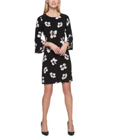 Tommy Hilfiger Printed Jersey Bell Sleeve A-line Dress