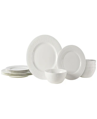 Mikasa Ashlyn Vegan Bone Chip Resistant 12 Piece Dinnerware Set, Service for 4