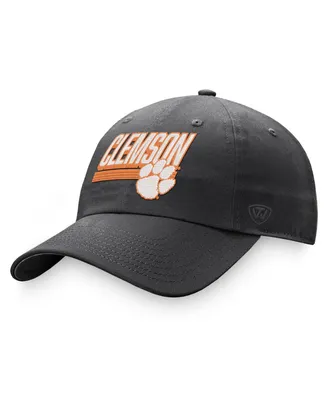 Men's Top of the World Charcoal Clemson Tigers Slice Adjustable Hat