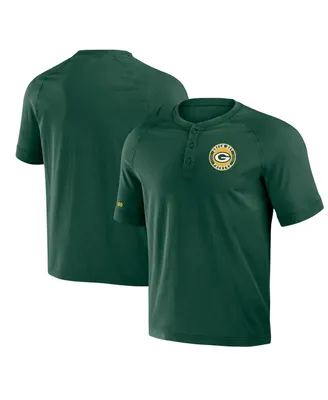 Men's Nfl x Darius Rucker Collection by Fanatics Green Bay Packers Washed Raglan Henley T-shirt