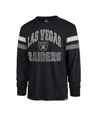Men's '47 Brand Black Distressed Las Vegas Raiders Irving Long Sleeve T-shirt