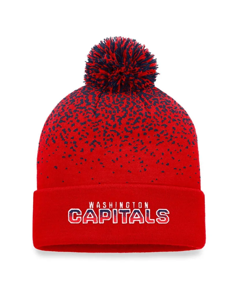 Men's Fanatics Red Washington Capitals Iconic Gradient Cuffed Knit Hat with Pom