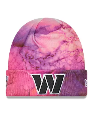 Big Boys and Girls New Era Pink Washington Commanders 2022 Nfl Crucial Catch Knit Hat