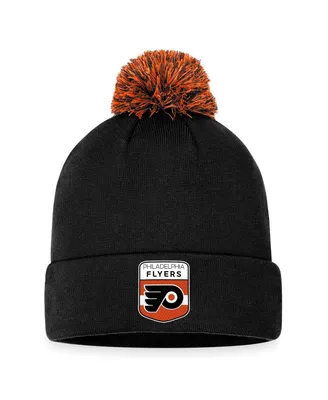 Men's Fanatics Black Philadelphia Flyers 2023 Nhl Draft Cuffed Knit Hat with Pom