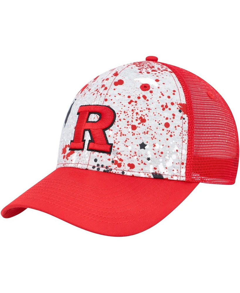 Men's Colosseum Gray, Scarlet Rutgers Scarlet Knights Love Fern Trucker Snapback Hat