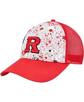 Men's Colosseum Gray, Scarlet Rutgers Scarlet Knights Love Fern Trucker Snapback Hat