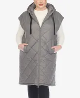 White Mark Plus Diamond Quilted Hooded Puffer Vest