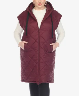 White Mark Plus Diamond Quilted Hooded Puffer Vest