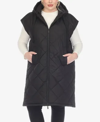 White Mark Plus Diamond Quilted Hooded Puffer Vest
