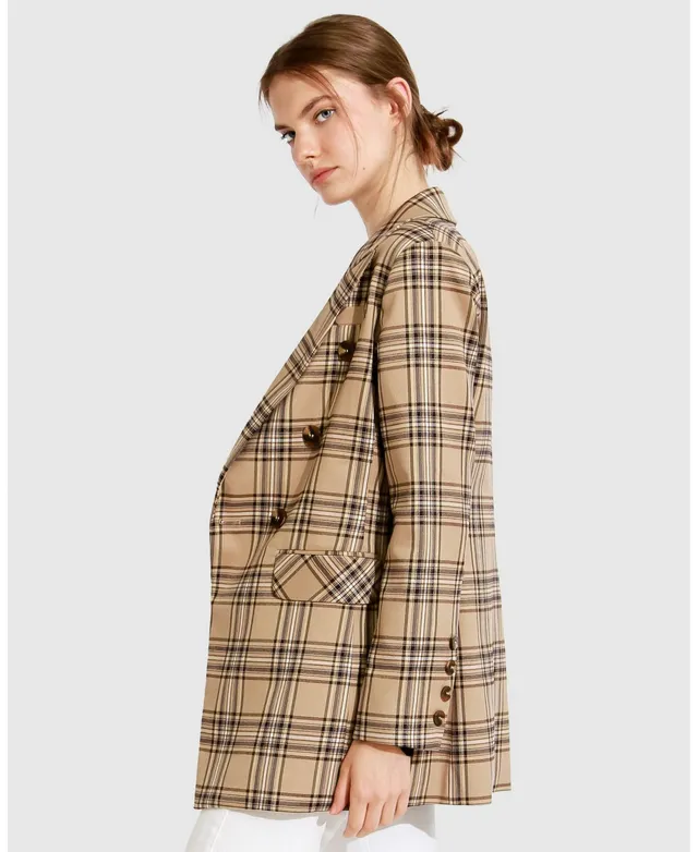 Belle & Bloom Women's Women Too Cool For Work Plaid Blazer