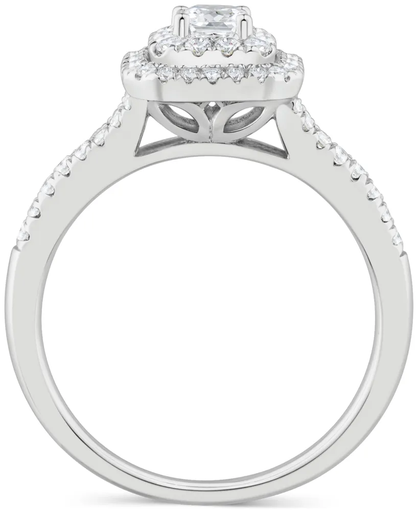 Diamond Double Halo Engagement Ring (5/8 ct. t.w.) in 14k White Gold