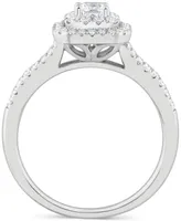 Diamond Double Halo Engagement Ring (5/8 ct. t.w.) in 14k White Gold