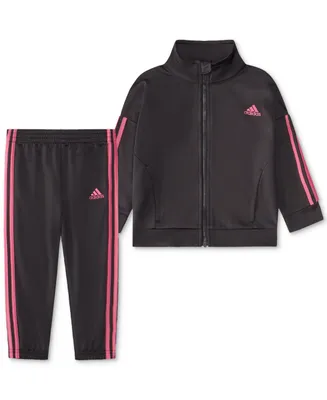 adidas Baby Girls Essential Tricot Jacket and Pants, 2 Piece Set
