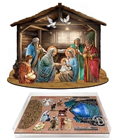 Designocracy Nativity Scene Village 12" Christmas Nativity Mantel Decor G. DeBrekht