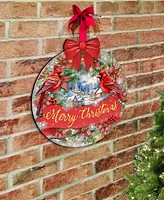 Designocracy Merry Christmas Wooden Door Decor Welcome Sign Hanging Decoration G. DeBrekht