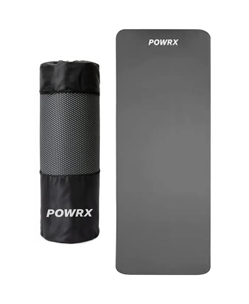 PowrX Yoga Mat Thick, Exercise Mat 1/2 - 3 Widths with Carrying Bag, Non