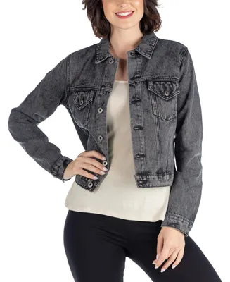 24seven Comfort Apparel Women's Timeless Denim Jacket