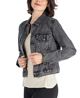 24seven Comfort Apparel Women's Timeless Denim Jacket