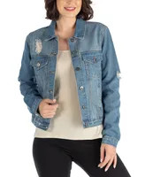 24seven Comfort Apparel Women's Timeless Denim Jacket