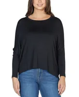 24seven Comfort Apparel Women's Long Sleeve Oversized Dolman Top