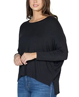 24seven Comfort Apparel Women's Long Sleeve Oversized Dolman Top