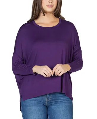 24seven Comfort Apparel Women's Long Sleeve Oversized Dolman Top