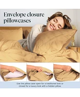 Queen 2PC Ultra Soft Silky Solid Performance Pillowcase Set