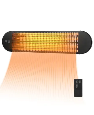 750W/1500W Wall Mounted Patio Heater w/ Remote Control & Adjustable Angle